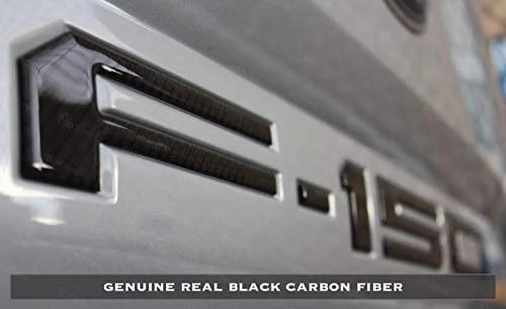 Letters 2019 Raised Tailgate | Models F-150 fits Inserts 2018 Black BDTrims (Real Domed Carbon)
