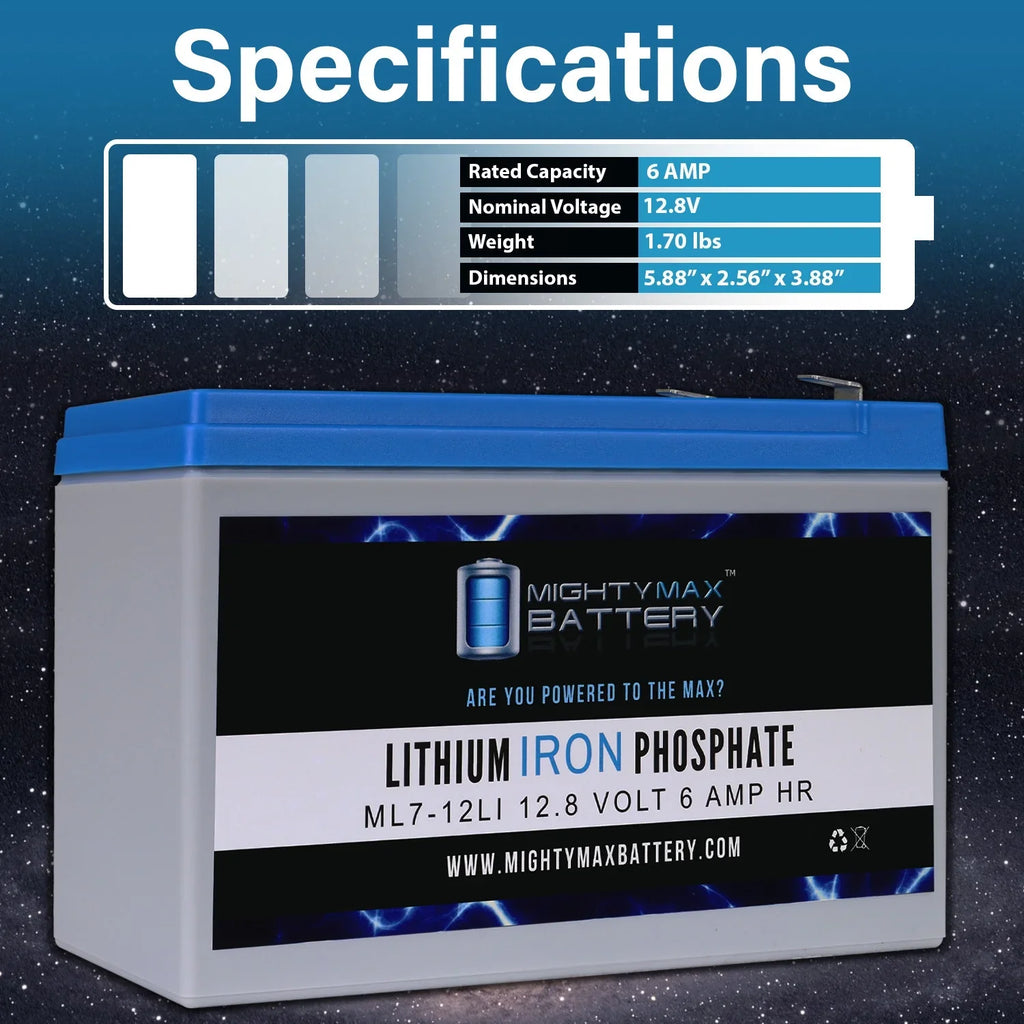 Lithium with Sea-Doo SD554 Dolphin Compatible Battery 2 7AH Replacement - Pack 12V