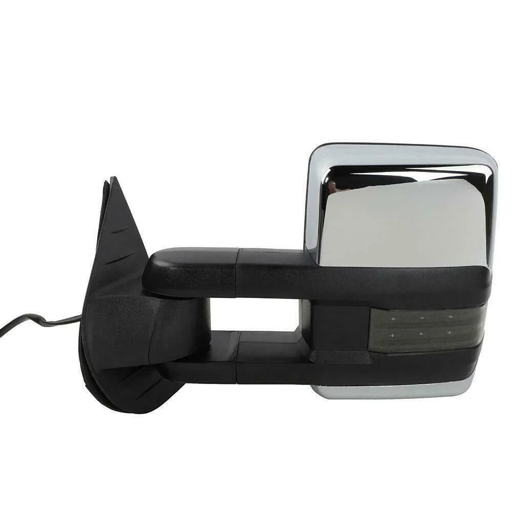 Towing Heated Lamp Signal&Backup Power Chevrolet For Led Mirrors Chrome Gmc