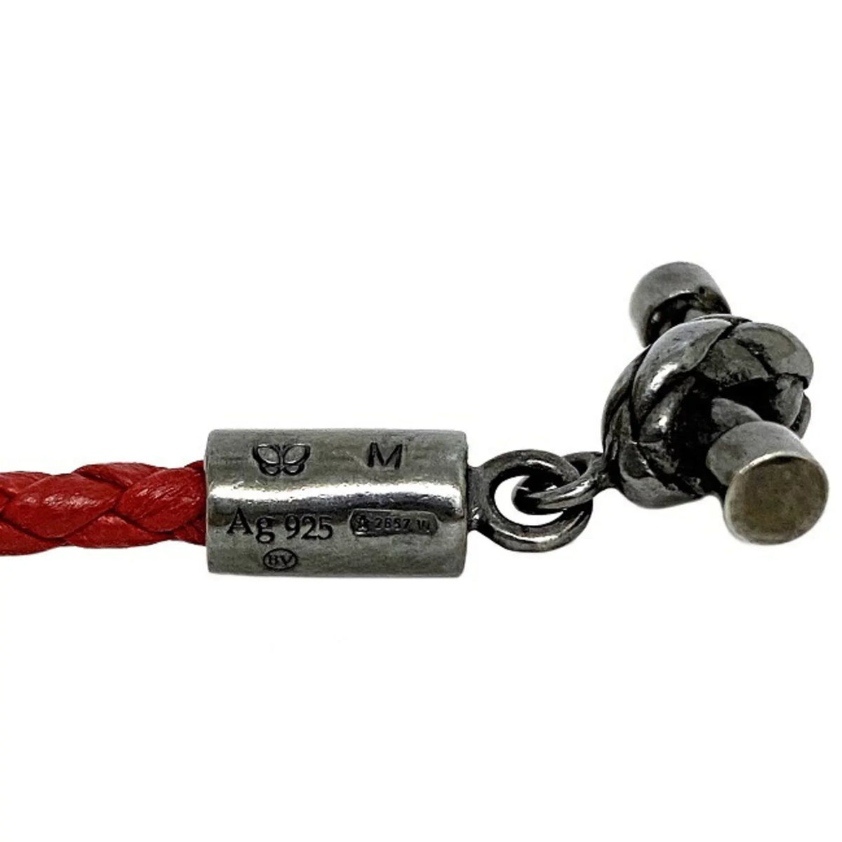 Red Charm Bracelet (Like 925 Color Ec-14210 Leather,Silver Pre-Owned Bottega New) Veneta