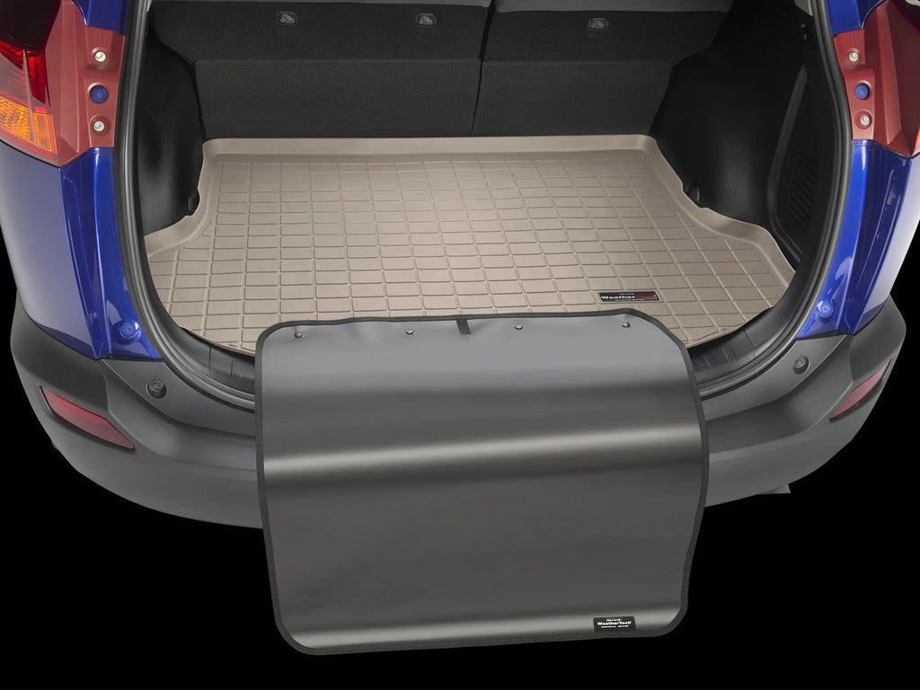 Behind WeatherTech 2015-2018 - with 2nd With Bumper Cargo Protector, Seating Row Protector Tan Bumper with RAV4 compatible Liner Toyota Trunk