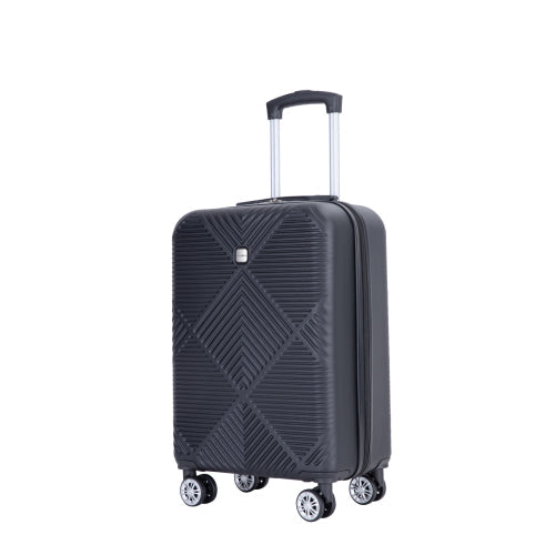 Spinner Wheels, 2Piece Suitcase ABS Zateety Sets BLACK , Lightweight Luggage