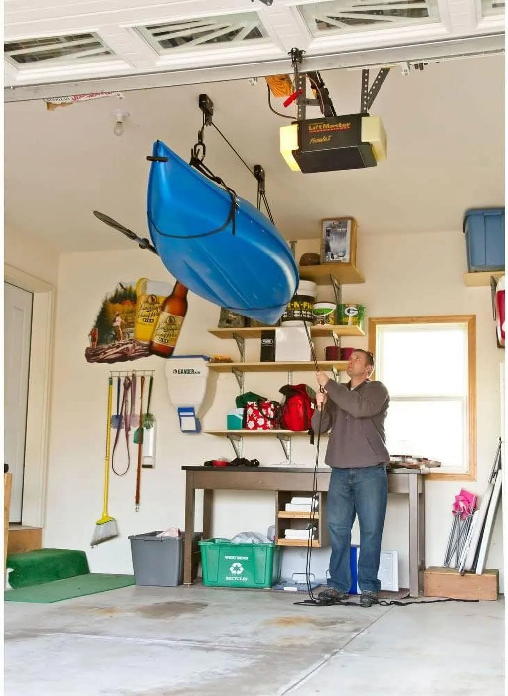 And Canoe Overhead Hoist Storage Pack 2 - Kayak