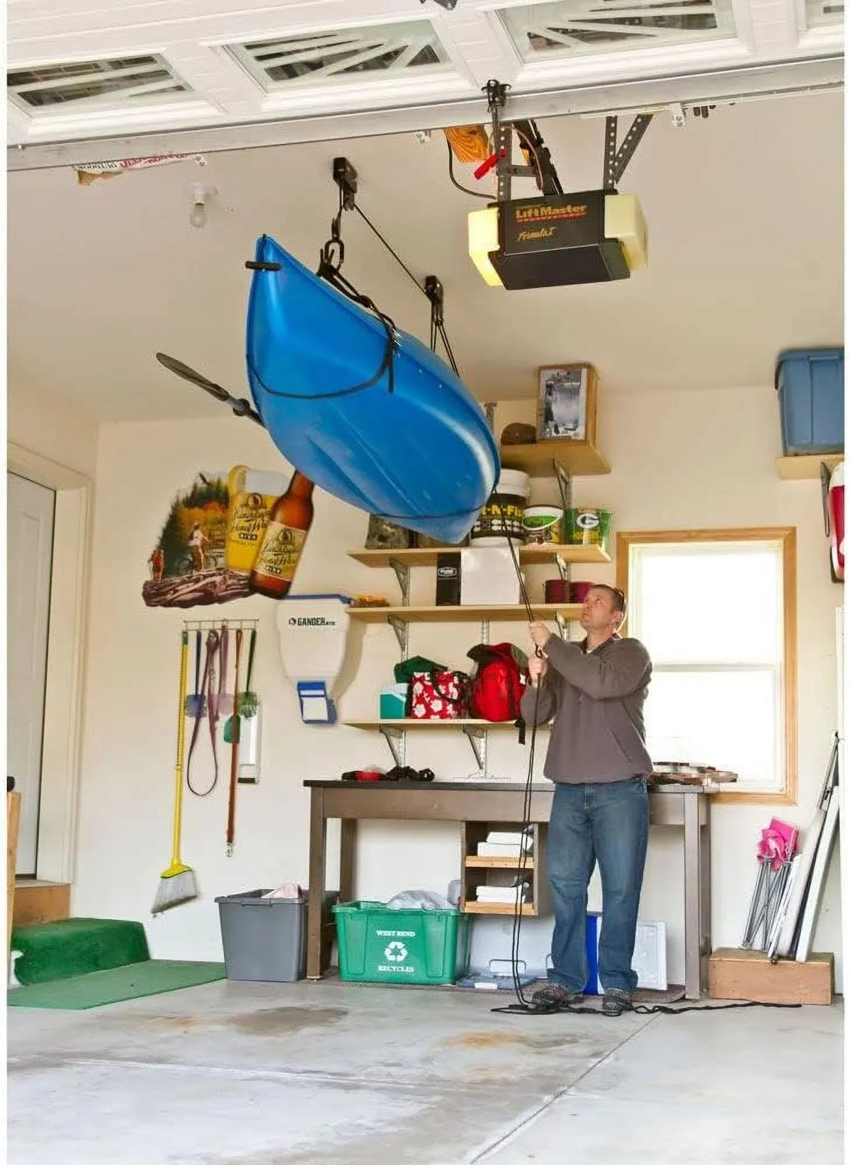 And Canoe Overhead Hoist Storage Pack 2 - Kayak