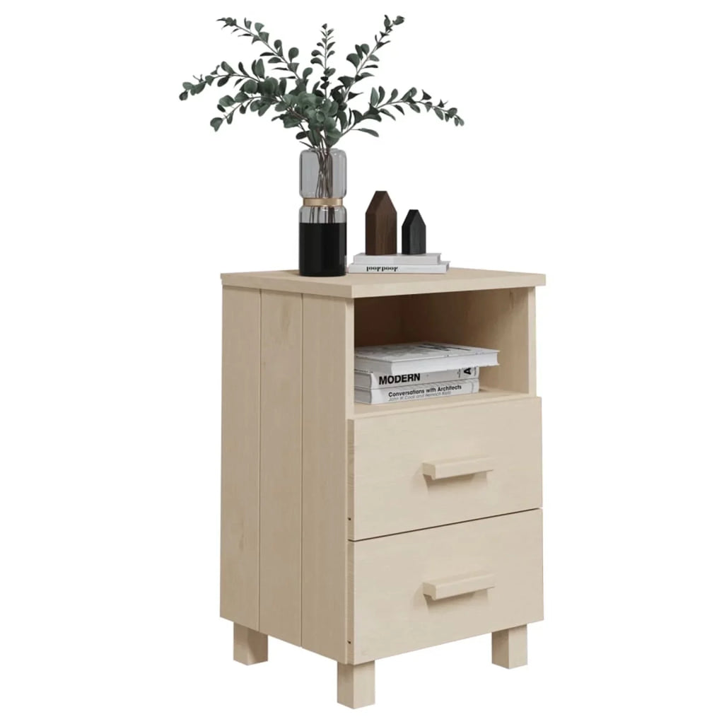 Brown Honey HAMAR Bedside 15.7"x13.8"x24.4" Wood Cabinet Htovila Solid Pine