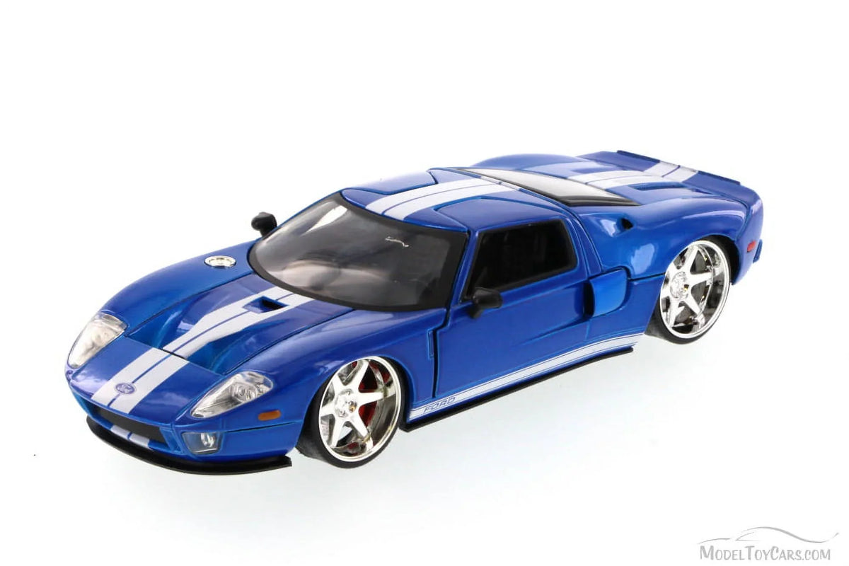 1/24 Blue Movie Stripes White by Diecast 7\" (2015) Model & Ford Car Furious Jada" \Fast GT with
