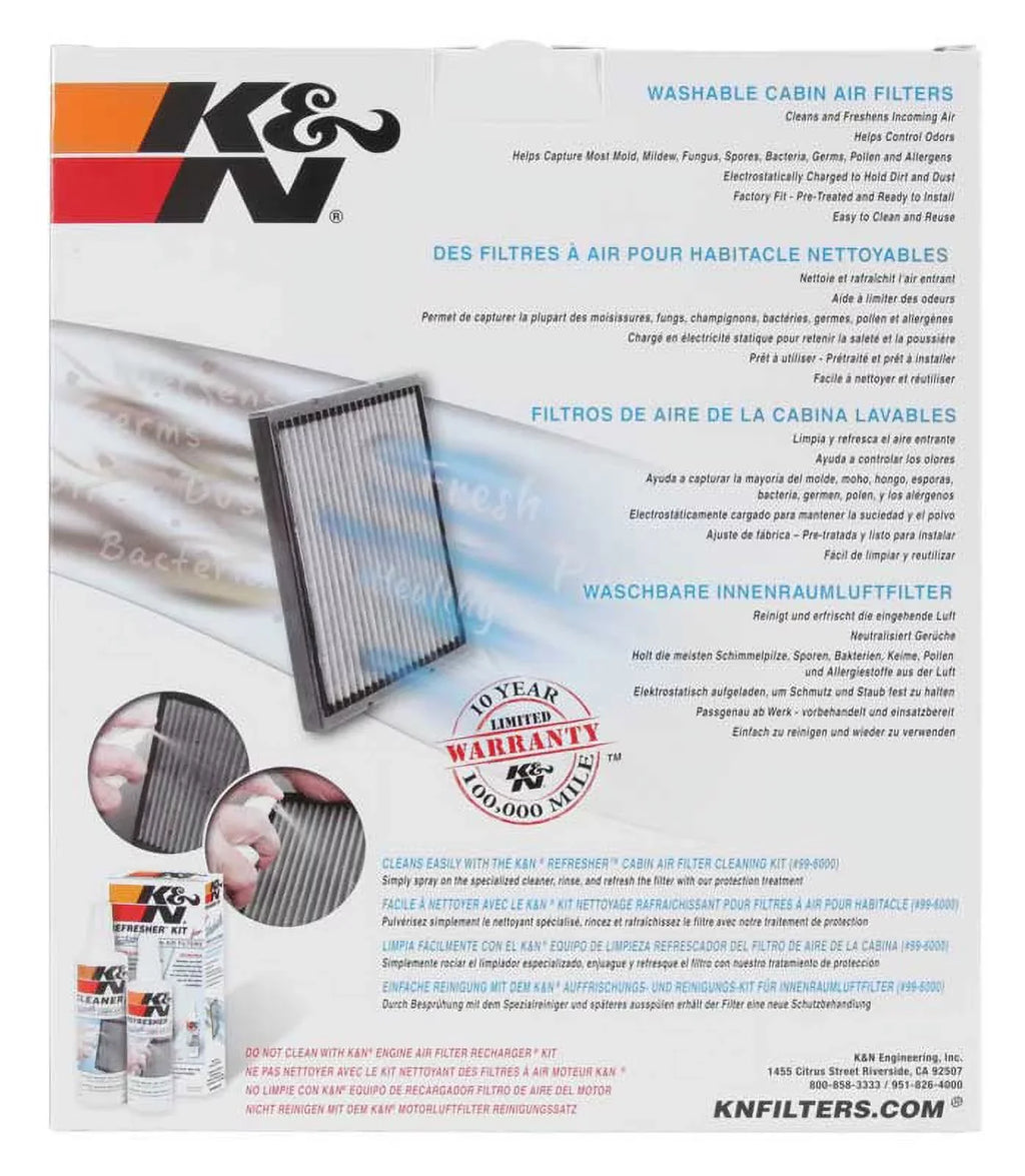 Air Cleans your HIGHLANDER, Washable Filter Lexus VF2008 Cabin and Incoming LEXUS for Freshens K&N RX & select: 2001-2007 TOYOTA Air Reusable Fits Toyota, 1999-2003