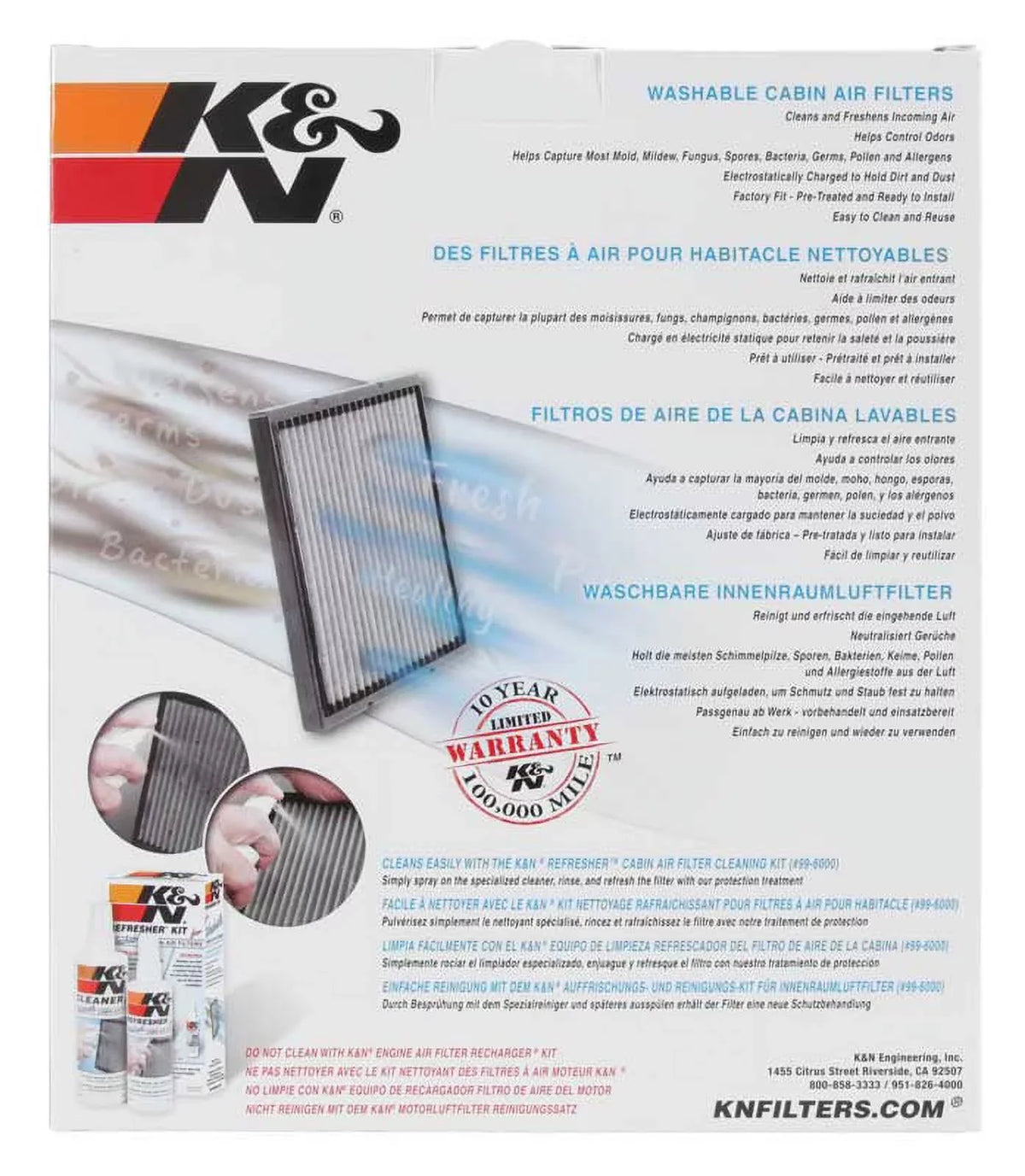 Air Cleans your HIGHLANDER, Washable Filter Lexus VF2008 Cabin and Incoming LEXUS for Freshens K&N RX & select: 2001-2007 TOYOTA Air Reusable Fits Toyota, 1999-2003