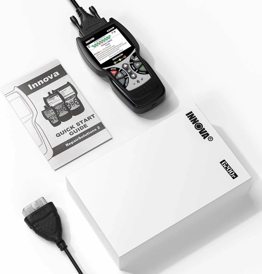 Bluettoth Diagnostic System Tool Reader Battery 6200P Oil OBD2 Registratio ABS Code Scanner Full INNOVA SRS