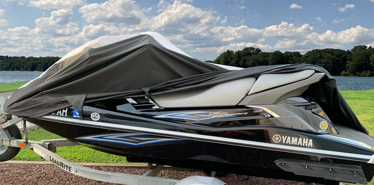Years Cover Ski Trailerable SUPER Cover PWC Jet Seater for 1-2 SLH JetSki Black/Grey All Pro, Pro HEAVY-DUTY Limited, Compatible Polaris
