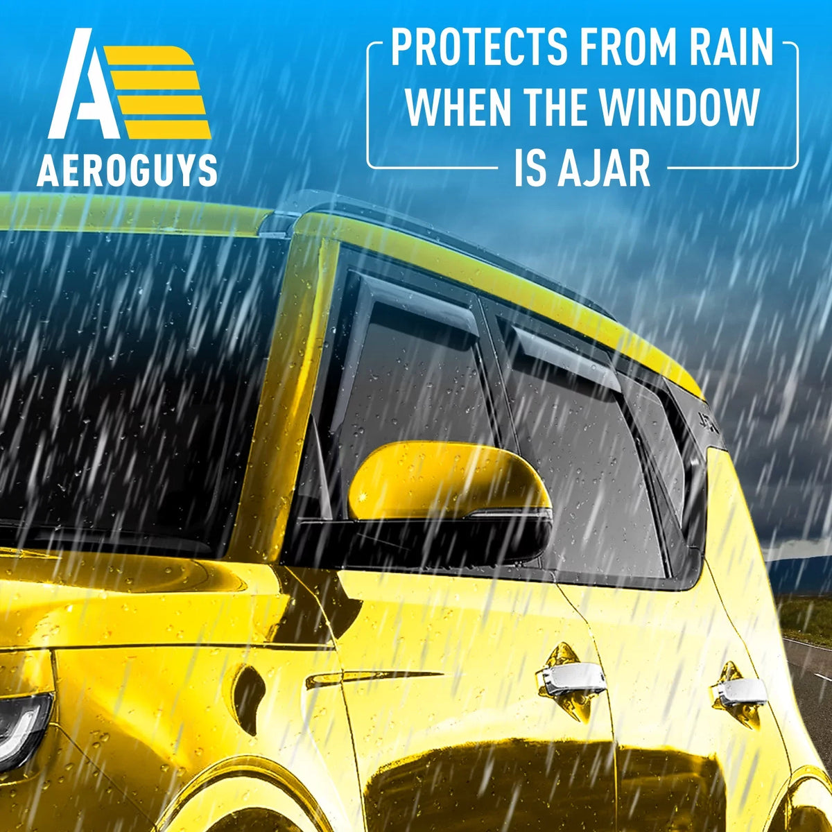 AG0284 Vent Guards Fit for 4pcs. Extra Kia Accessories- Visors, Window Car Sun Visors Window Deflectors 2020-2024, AEROGUYS Rain Durable Soul Wind Visors, in-Channel