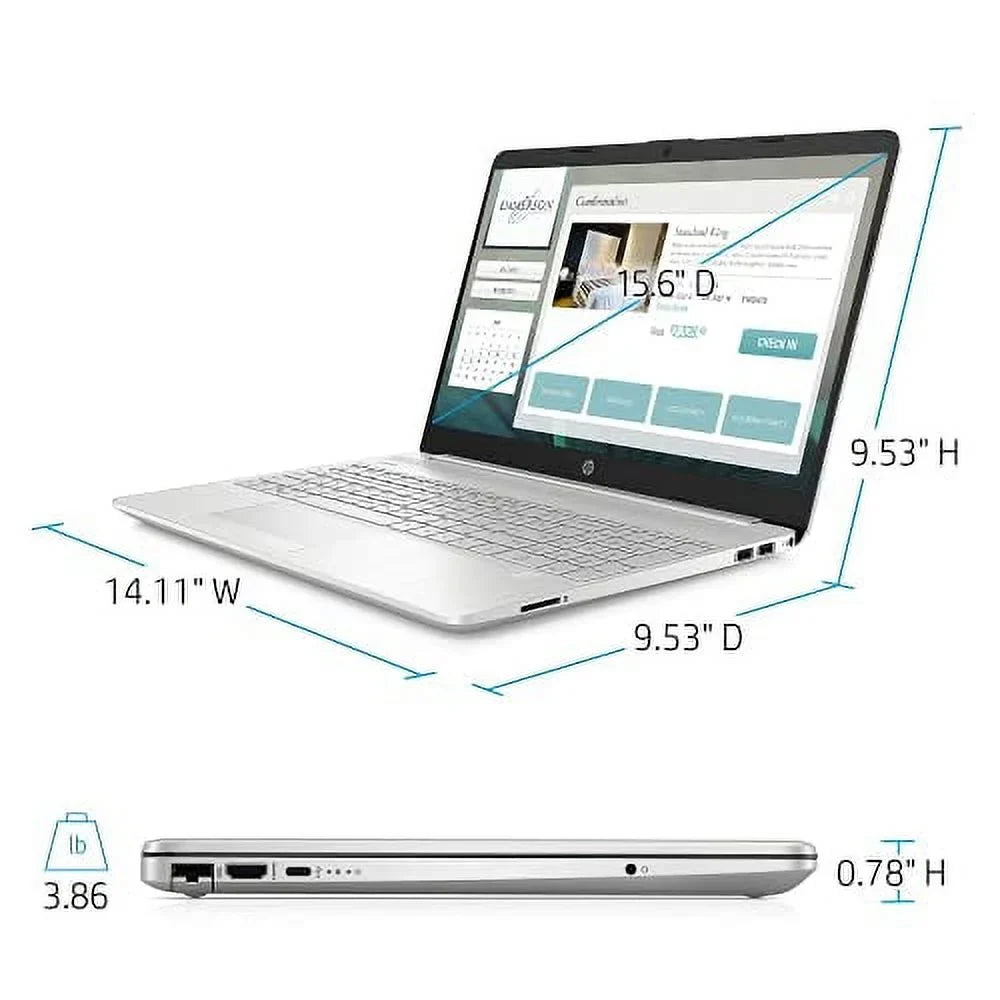 Xe WiFi 256GB SSD Backlit DDR4 Accessories 16GB Silver PC Keyboard Graphics HP i5-1135G7 BT Iris Laptop Webcam Windows 10 HD 2022 4-Core NVMe w/RE RJ45 AC USB-C Touchscreen Intel 15.6" HDMI