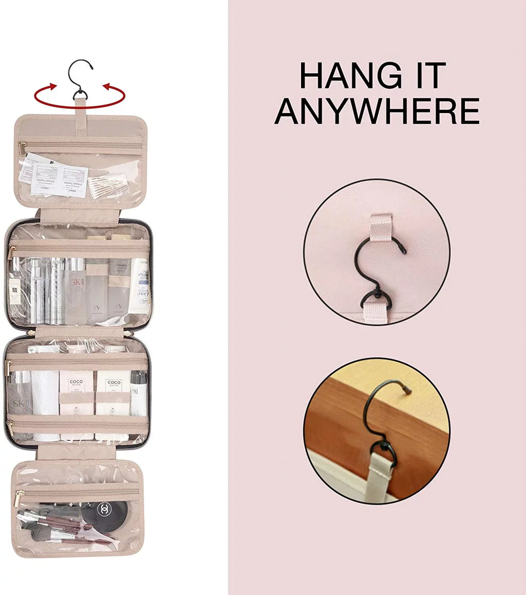 Hook, Travel for Accessories, Bag Shampoo, Cosmetic Makeup Full Organizer with Toiletry Bag Container, Hanging Travel Toiletries Water-resistant Bag Sized