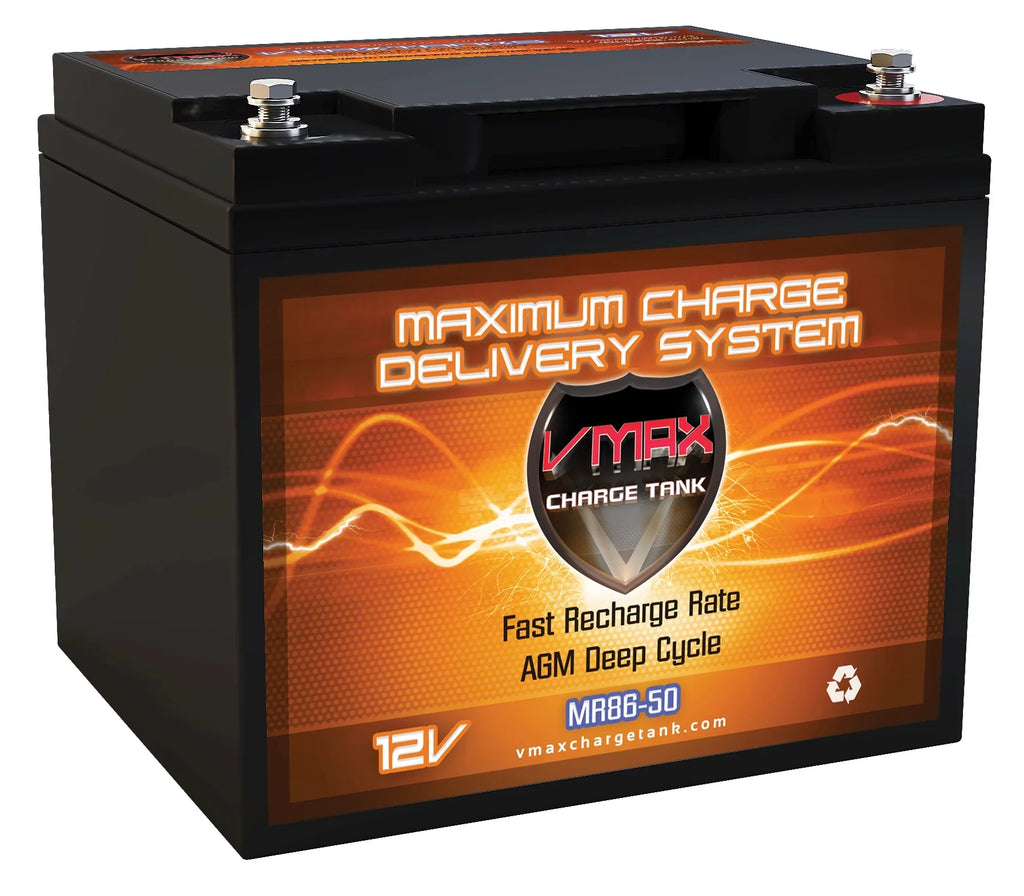 Trolling Electric for 12V Battery Motor 12V AGM Fishing 50AH Vmaxtanks 50lb Outsunny MR86-50 Boat Thrust