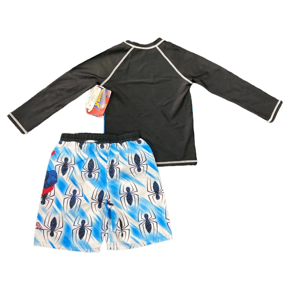 Rash 6) Spiderman Short Long Set (Blue Marvel Swim 2-Piece Spiderman, & Boy's Guard Sleeve