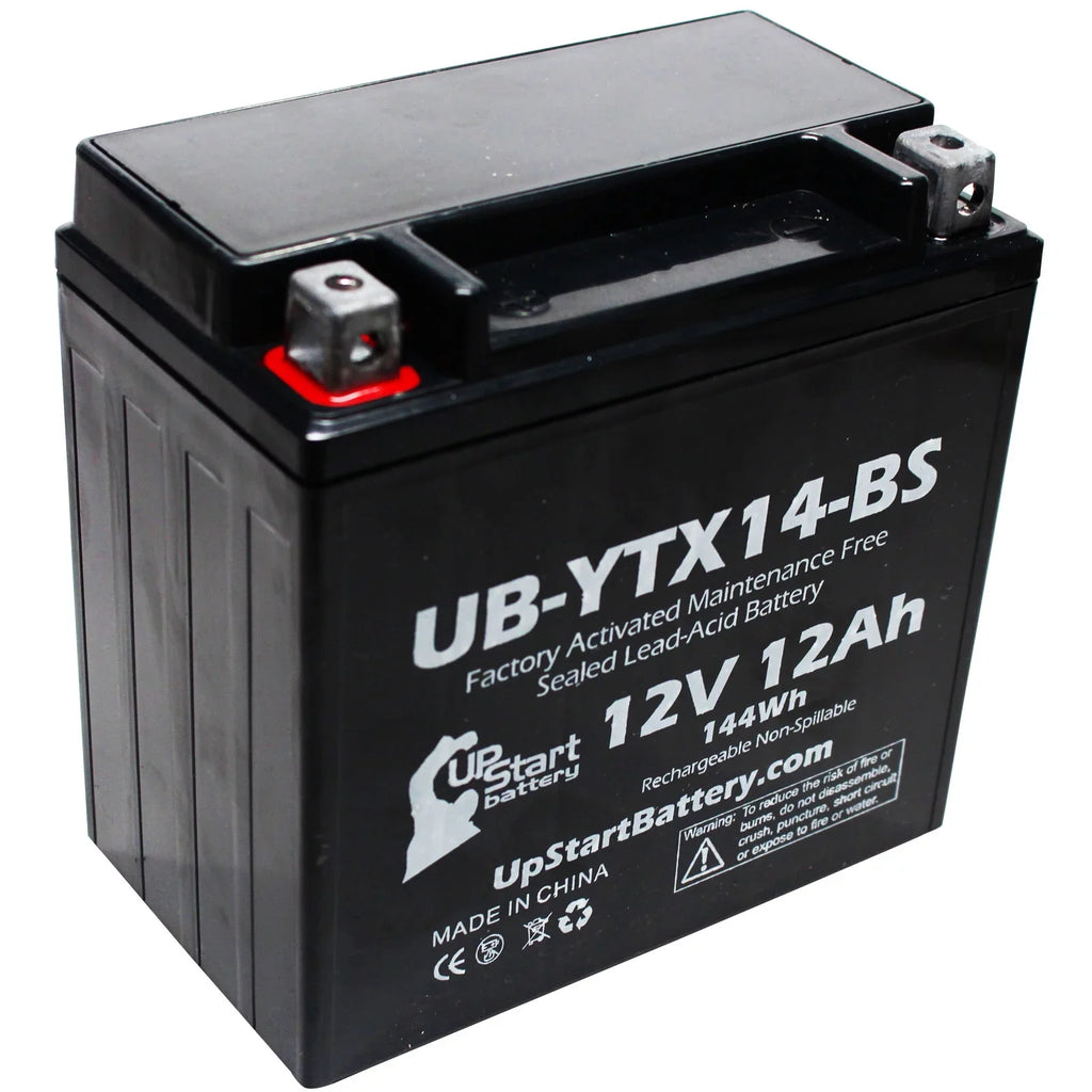 Free, 800 F800ST, Replacement Battery Motorcycle 2-Pack UB-YTX14-BS Activated, Factory CC UpStart - Maintenance Battery GS 12AH, BMW 2011 12V,