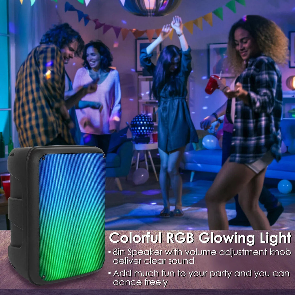 Card USB Speaker 8in Party Radio In Wireless Recording with Reading MMC Bluetooth iMountek TWS Function FM Portable Aux Mic Function Speaker