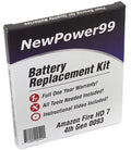 Amazon Tools, Extended 4th One Video Warranty with 0093 Battery Life Replacement Kit 7" Full HD Generation and Fire Instructions, Year Battery