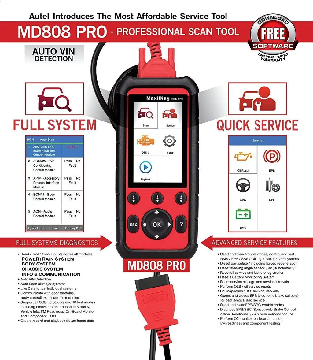 Lookup Battery Scanner EPB Reset MD808 AL629 Code Reset Cable Codes BMS OBD2 Upgraded Features Reader Autel With MaxiDiag Extension MD806 AL529 Special AL329 Oil Read/Clear 7 SAS DTC Pro MD802 AL609