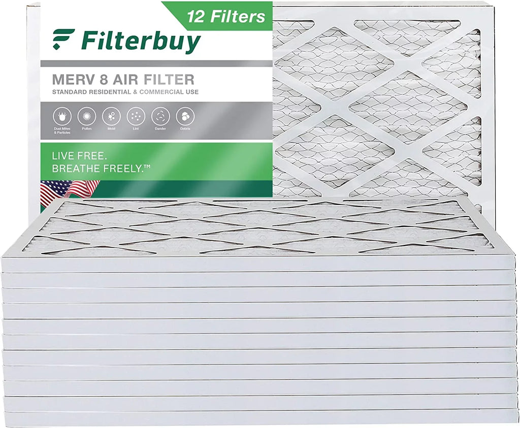 Filterbuy 12x27x1 AC (12-Pack) MERV Air HVAC 8 Furnace Filters Pleated