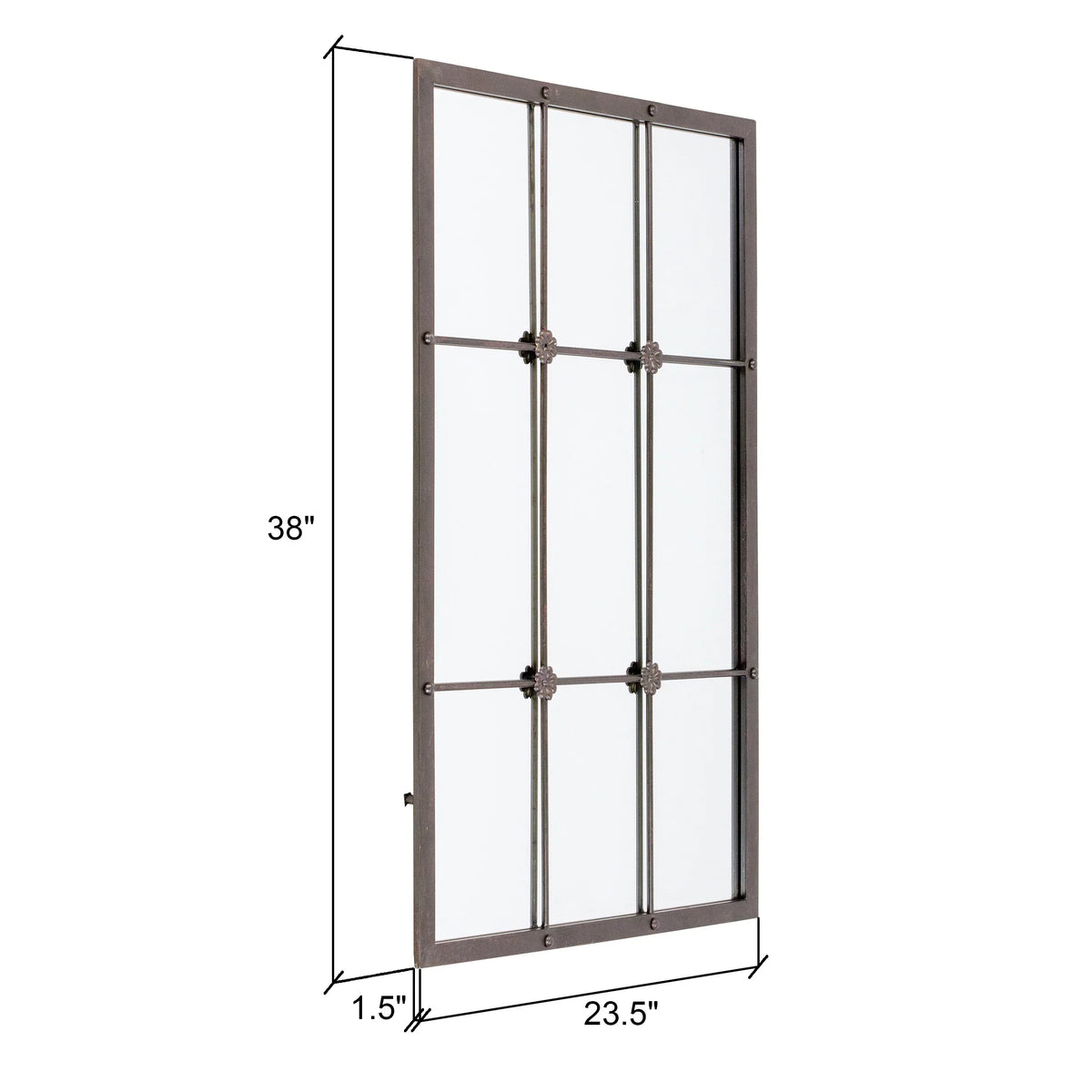 Kinslee 38H Home Mirror Accents Window Pane 23.5W Wall - x in. Aspire