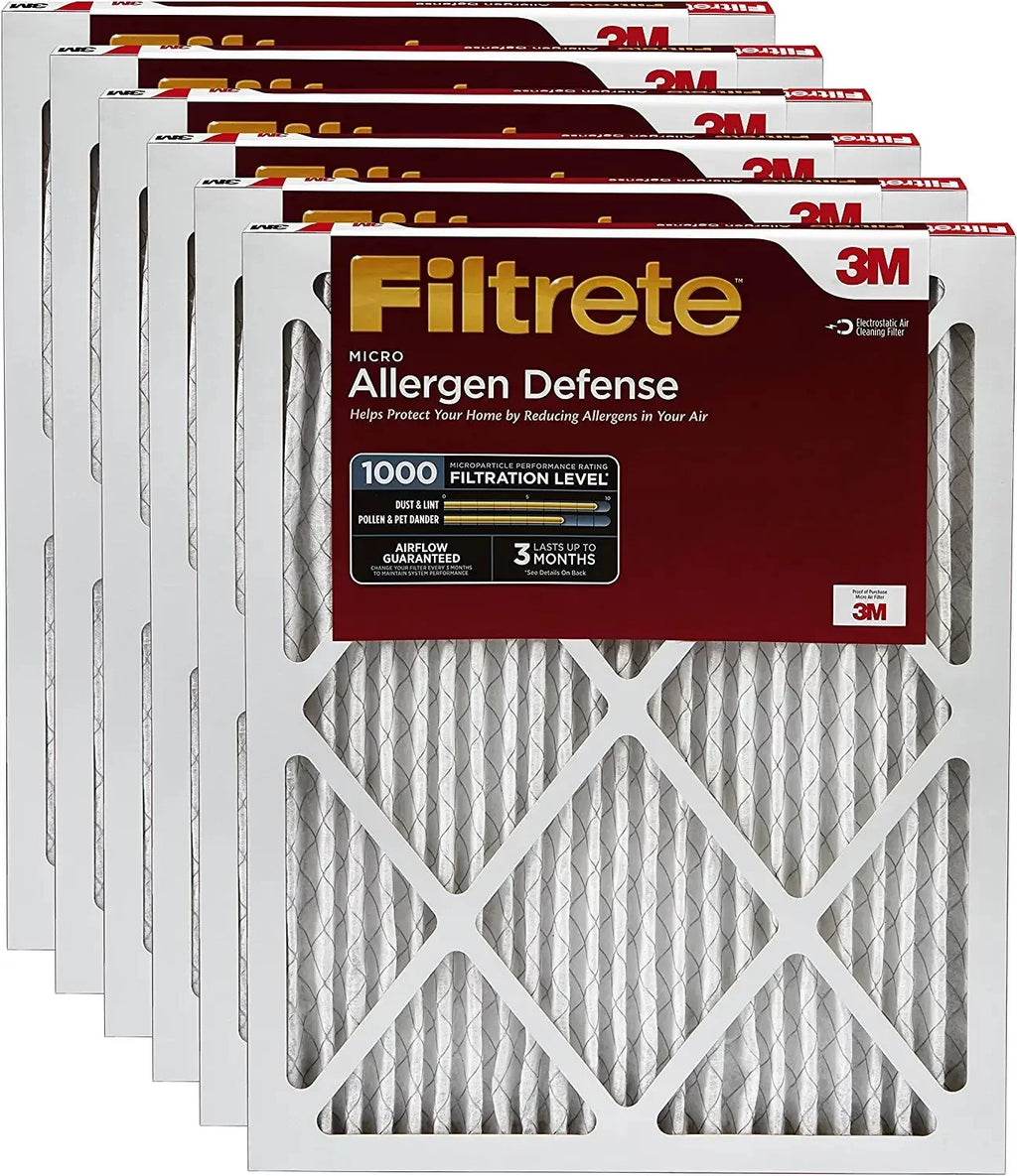 AD23-6PK-2E Defense Count 90 Filtrete of to x up 6-Pack, 1 14 1 1000 Allergen Pack MPR Air Guaranteed HVAC days, 24 Micro x Airflow 6 Filter,