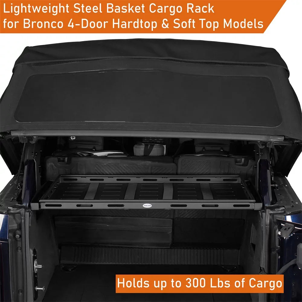 Rear 4-Door Cargo Box Hooke Bronco Ford Black Luggage Basket Road 2021-2023 Fit Rack