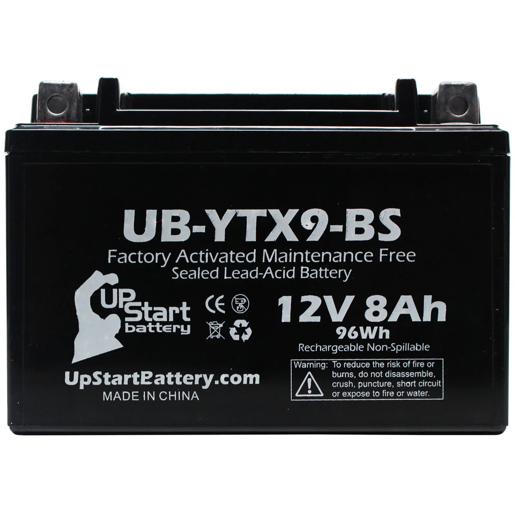 8Ah, - Activated, 1999 Motorcycle UB-YTX9-BS Battery for GSX-R600 5-Pack Maintenance 12V, Free, Battery Suzuki Replacement 600CC UpStart Factory