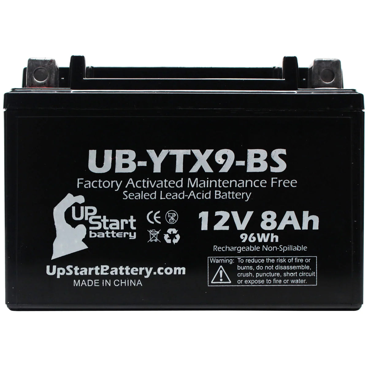 8Ah, - Activated, 1999 Motorcycle UB-YTX9-BS Battery for GSX-R600 5-Pack Maintenance 12V, Free, Battery Suzuki Replacement 600CC UpStart Factory