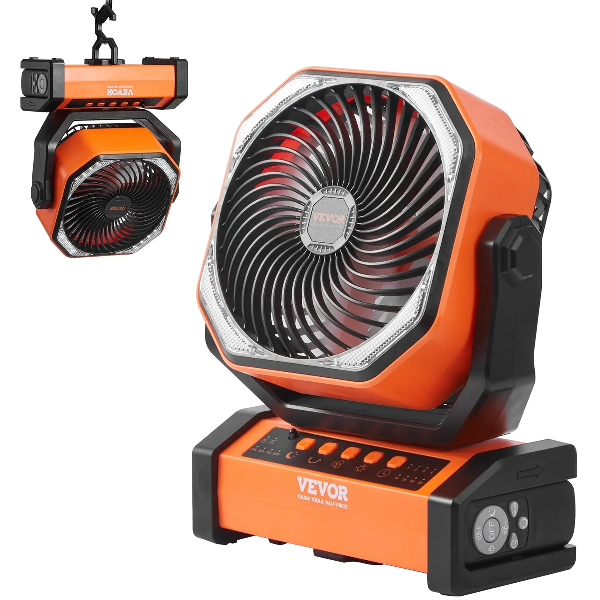 Portable with LED 4 Fan Rechargeable Timer Lantern Swivel inch Speeds SKYSHALO 9