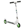 Adjustable Dual Girls, Brake Aosom Kick White One-click Rider Kids for Folding w/ Durable Handlebar, Kickstand, Wheels Sturdy Boys & with and Scooter Push Bearings, System,