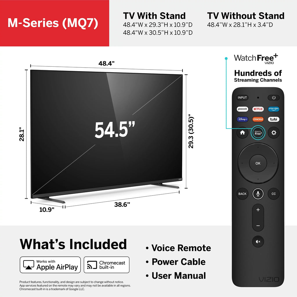 M55Q7-J01 55" Series 4K QLED M7 Class Smart TV HDR VIZIO