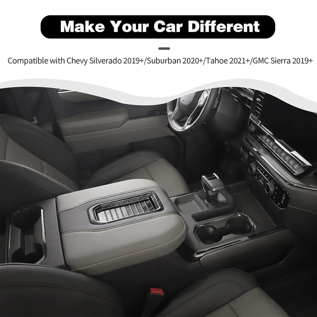 Box Black 2020 Suburban Trim Center Chevy Silverado 2021 For Storage Armrest Fit 2022 Cover Tahoe 2019 Wood Grain SIERRA