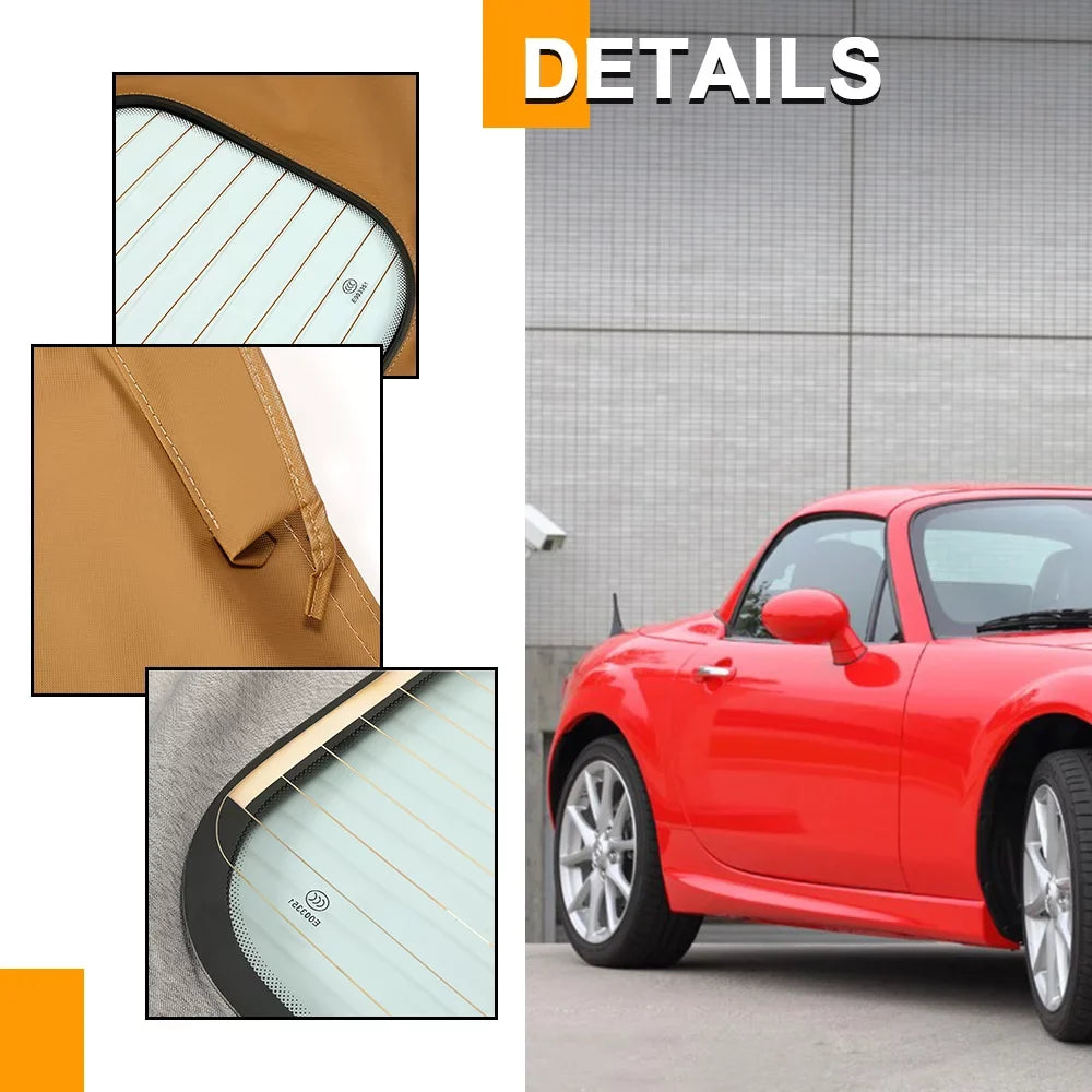 Kojem Glass Window Heated Sailcloth Vinyl Miata Convertible with Top for Tan 1990-2005 Mazda Soft