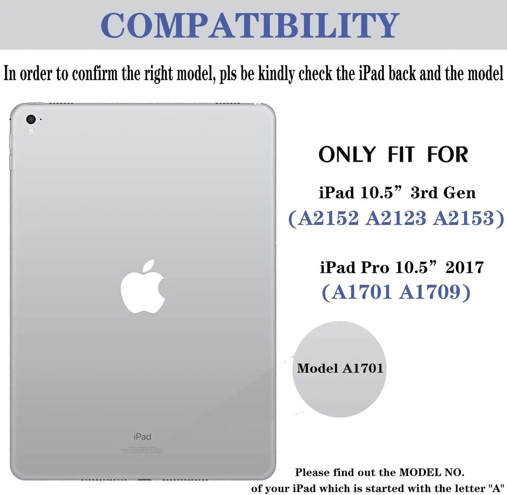 3rd (2017) for VOWUBO Case iPad Keyboard (2019), iPad Detachable Magnetically Air Gen 10.5" Pro 10.5"