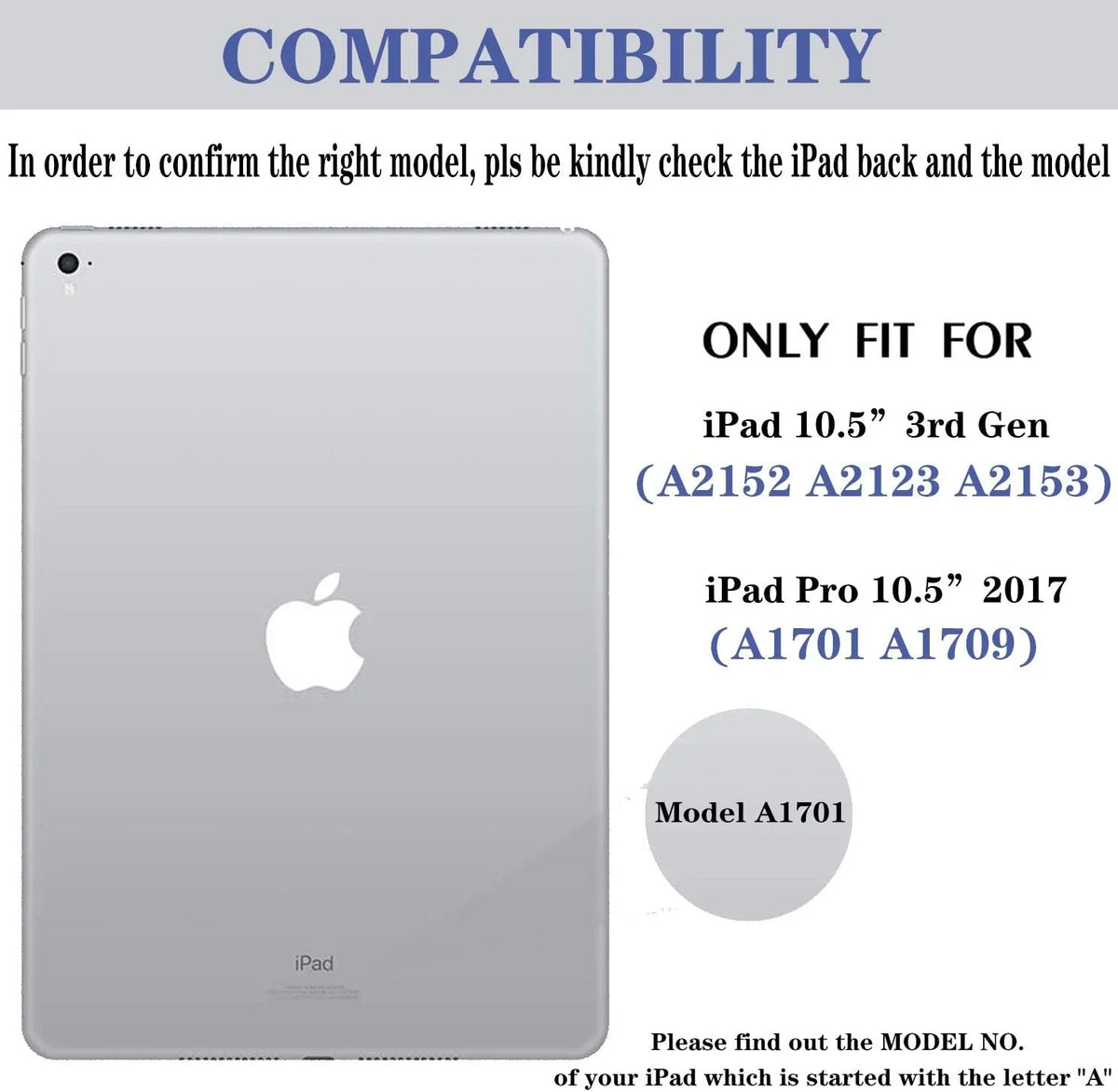 3rd (2017) for VOWUBO Case iPad Keyboard (2019), iPad Detachable Magnetically Air Gen 10.5" Pro 10.5"