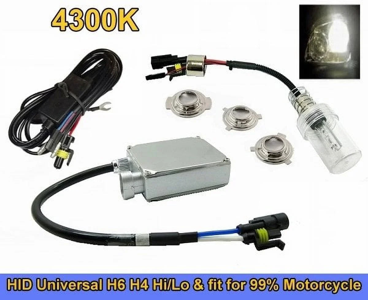 BA20D ATV For Motorcycle C165 Kit H6M Low HID 4300K Xenon Hi Conversion P43T-38 P15D Motorbike 55watt S2