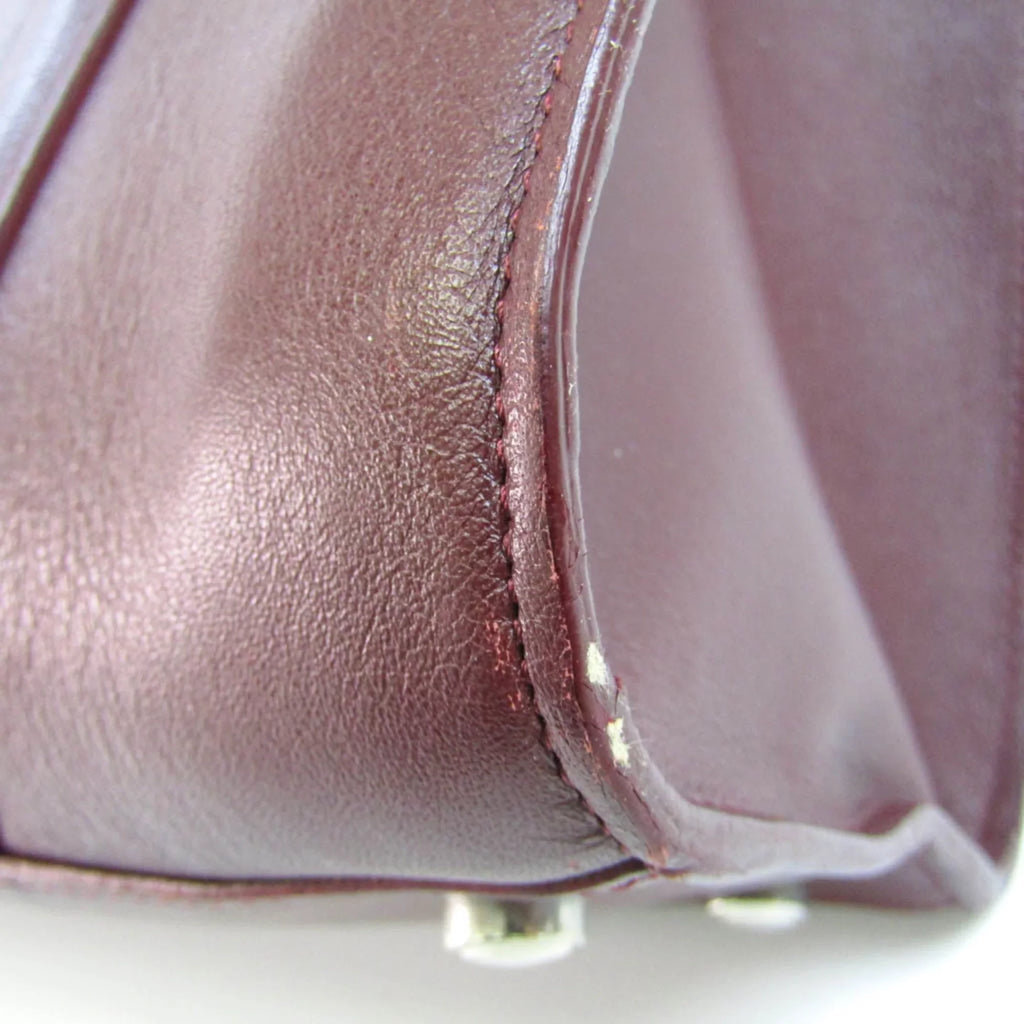 Tote Leather Women's Cartier Bordeaux Pre-Owned Bag (Good) Cabochon