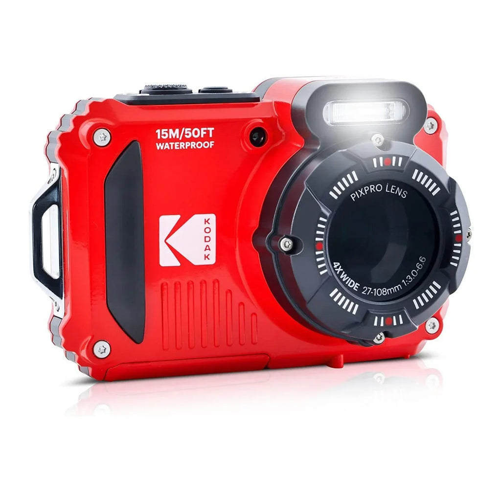 WPZ2 Camera 16MP 2.7-Inch Pixpro LCD 4x Waterproof Bundle Kodak Shockproof (Red)