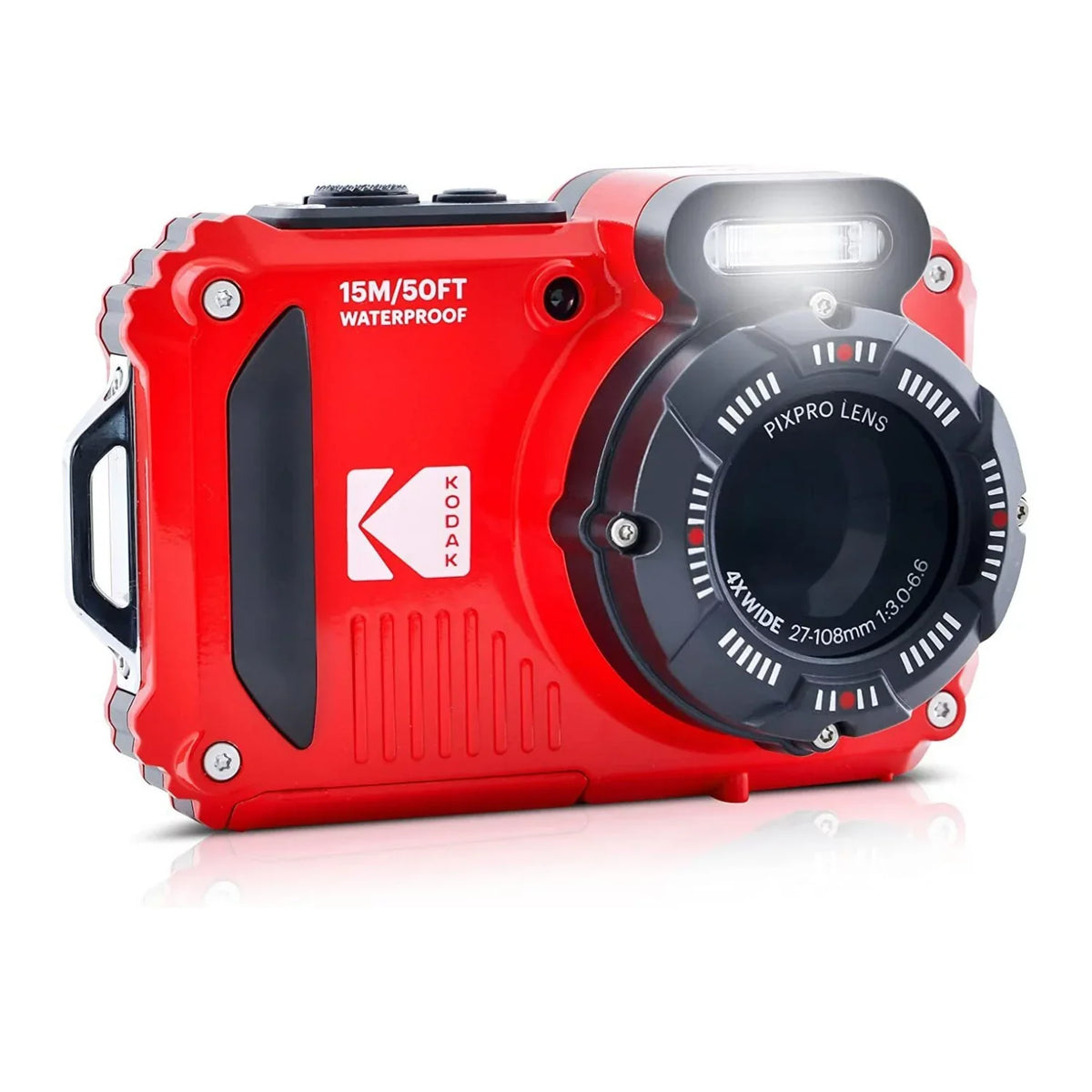 WPZ2 Camera 16MP 2.7-Inch Pixpro LCD 4x Waterproof Bundle Kodak Shockproof (Red)