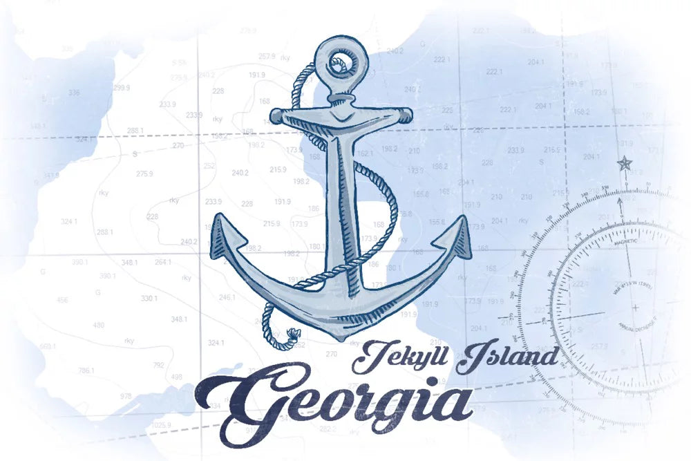for Piece Anchor, Family, Georgia, in and Island, 500 Puzzle Blue, inches, Icon Coastal (19x27 Jigsaw Adults Premium Made Jekyll USA)