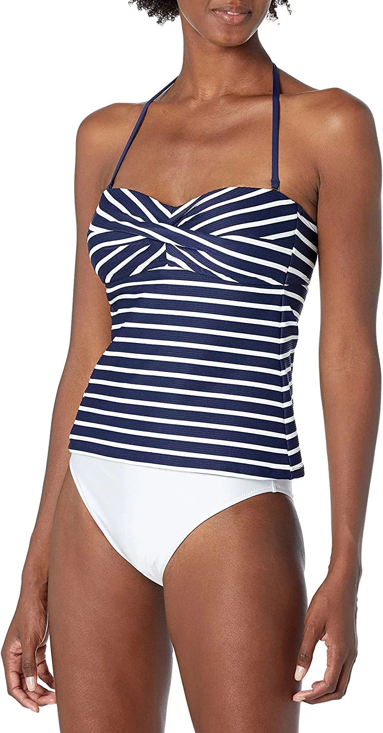Womens Swim Capri Striped Tankini Top Blanca Bandini La