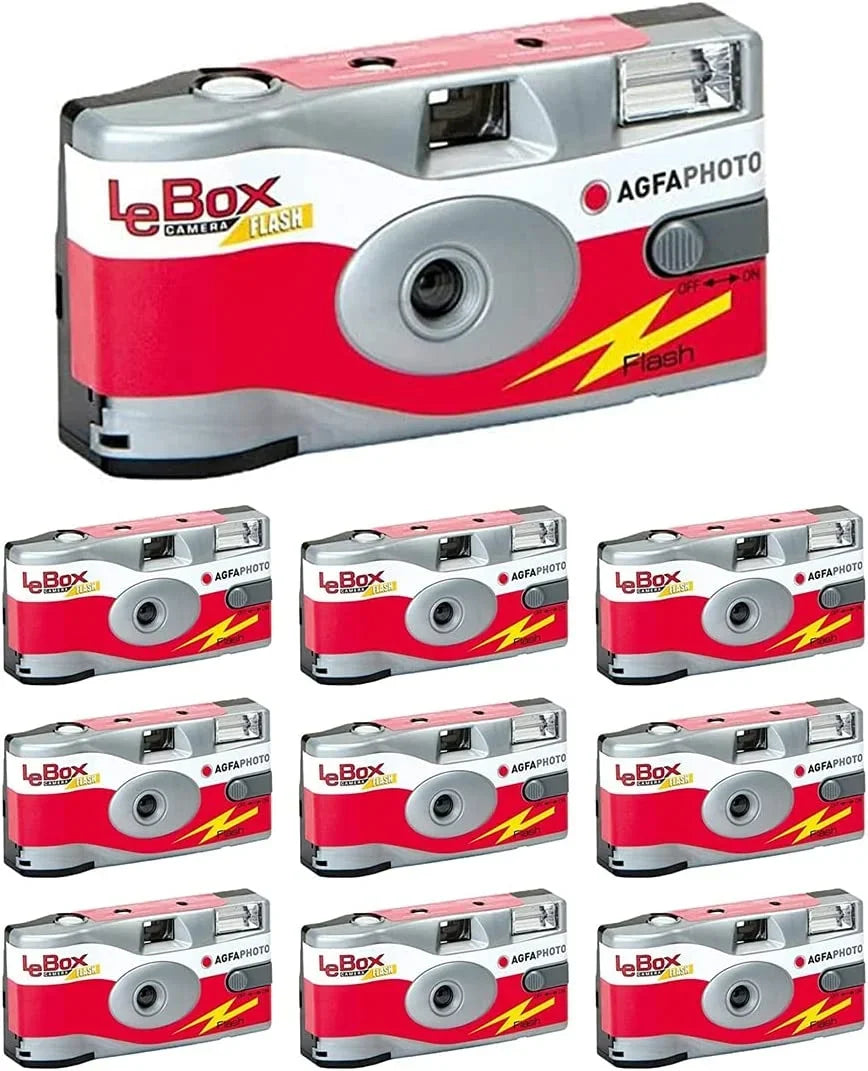 10-Pack 601020 400 Agfa Camera Flash Disposable 27 Film Camera LeBox 35mm