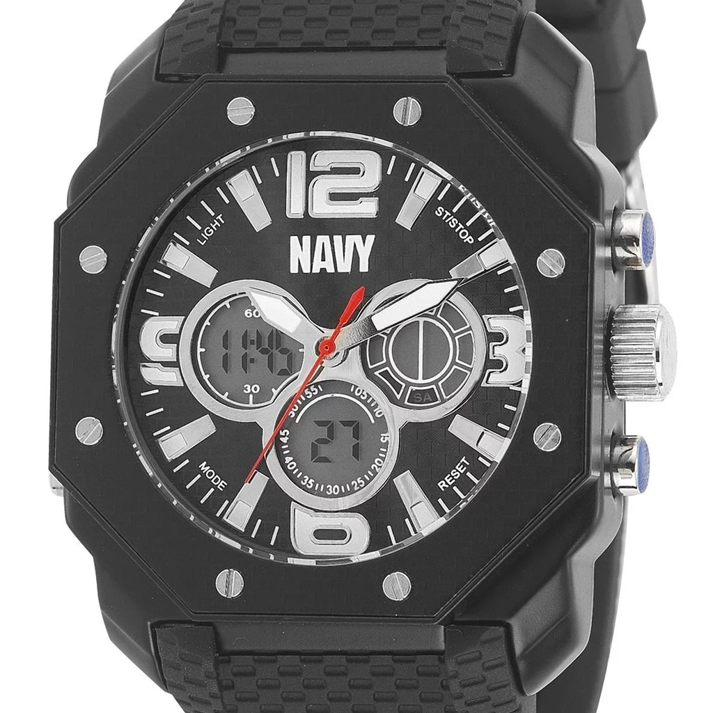 Blk Watch, & Dial Blk Rubber US Navy C28 Strap
