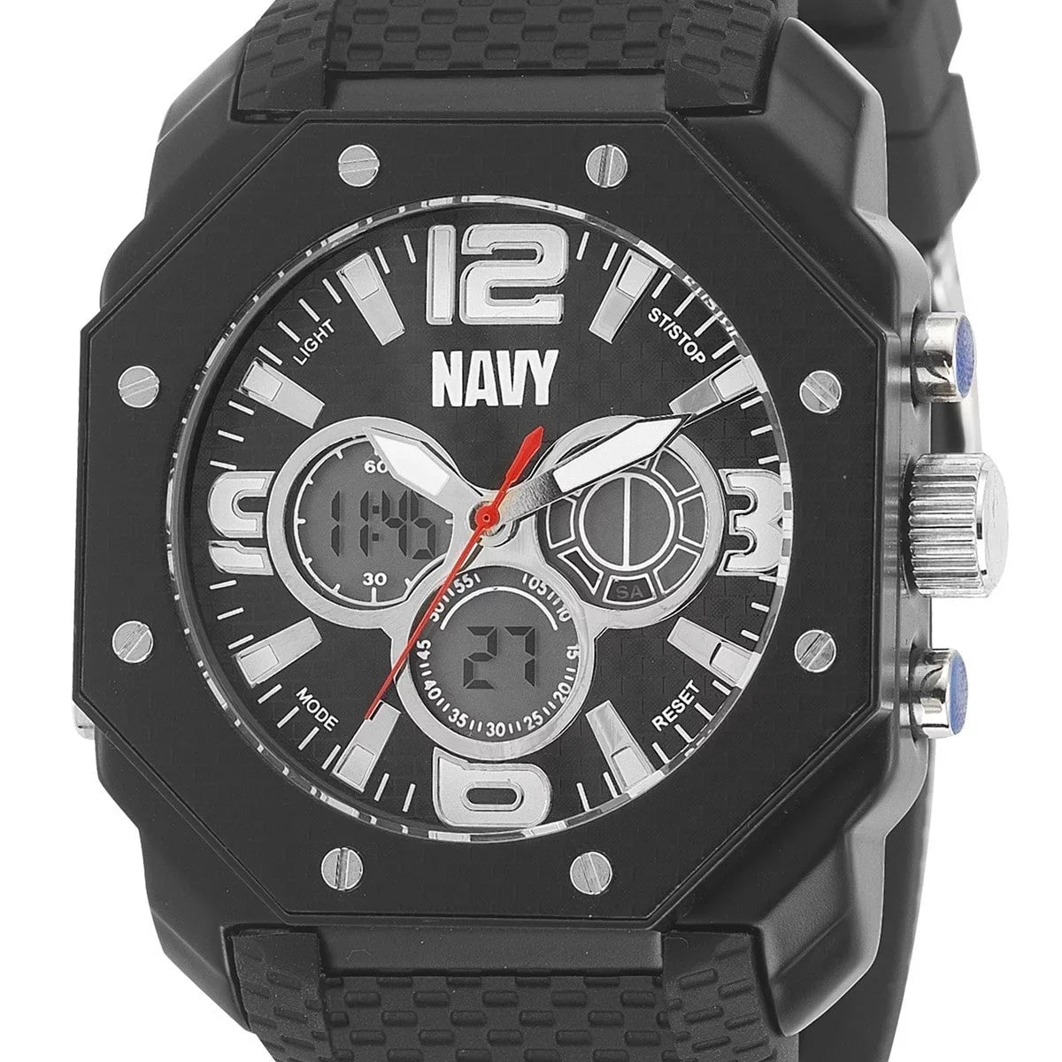 Blk Watch, & Dial Blk Rubber US Navy C28 Strap