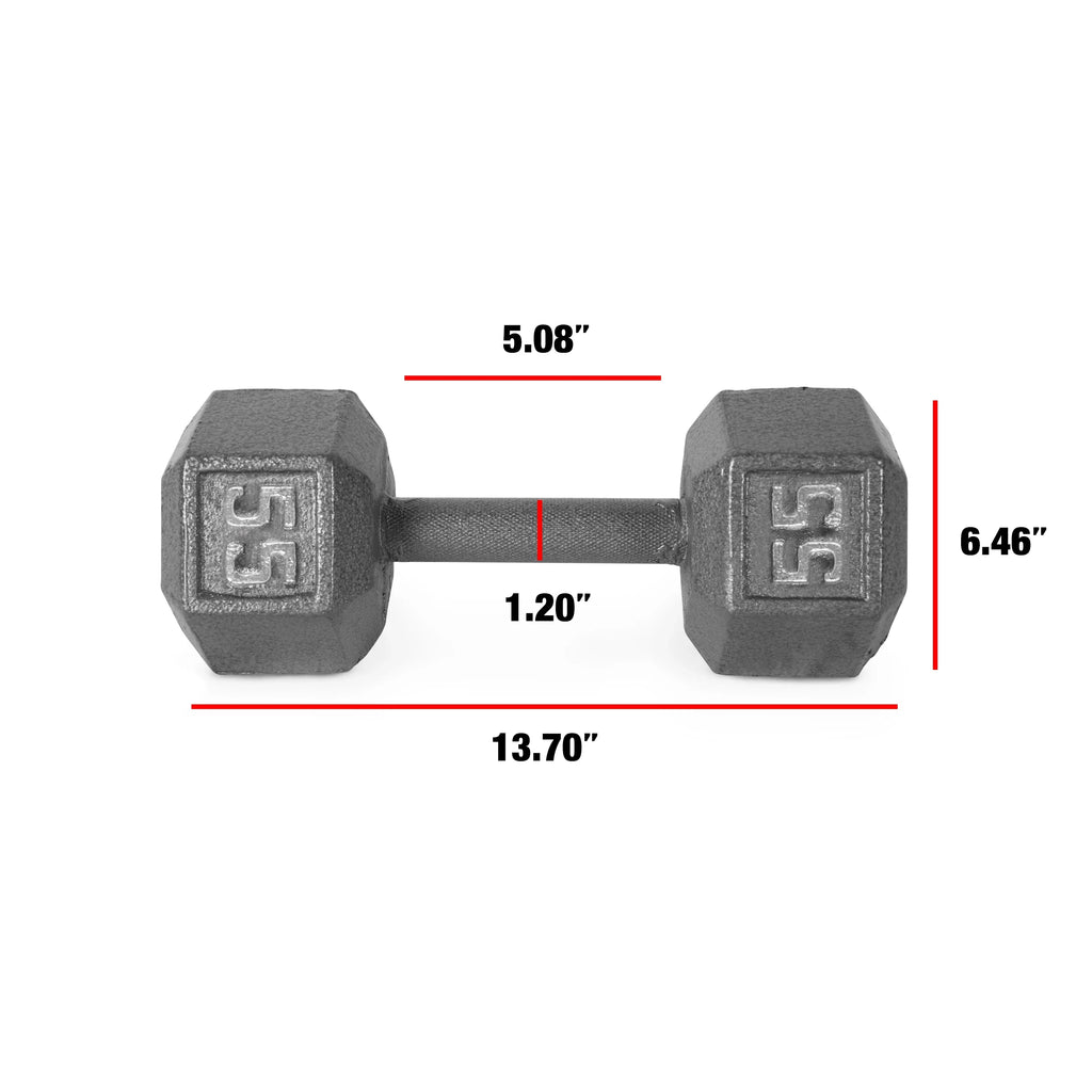 CAP 55lb Dumbbell, Iron Single Cast Hex Barbell