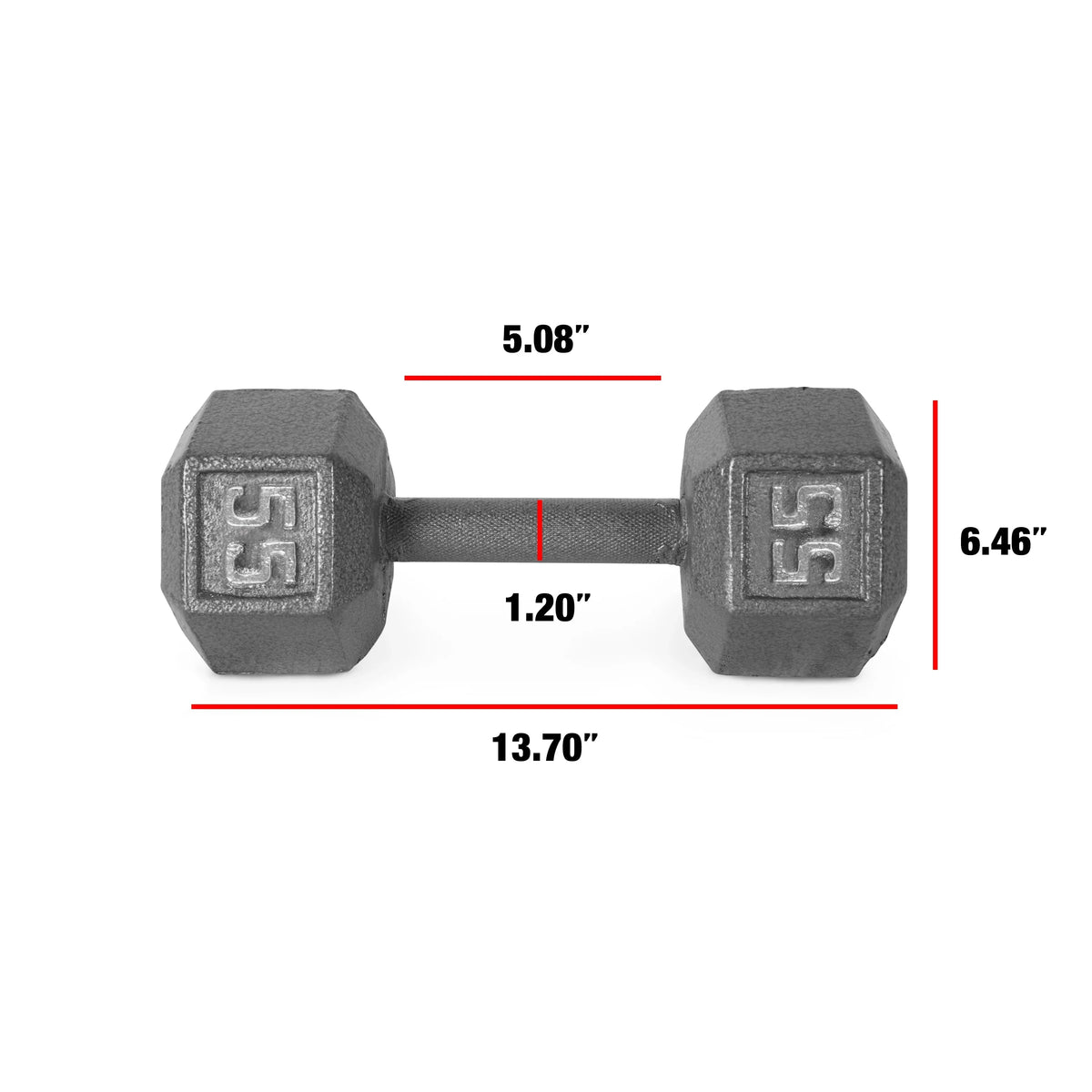 CAP 55lb Dumbbell, Iron Single Cast Hex Barbell