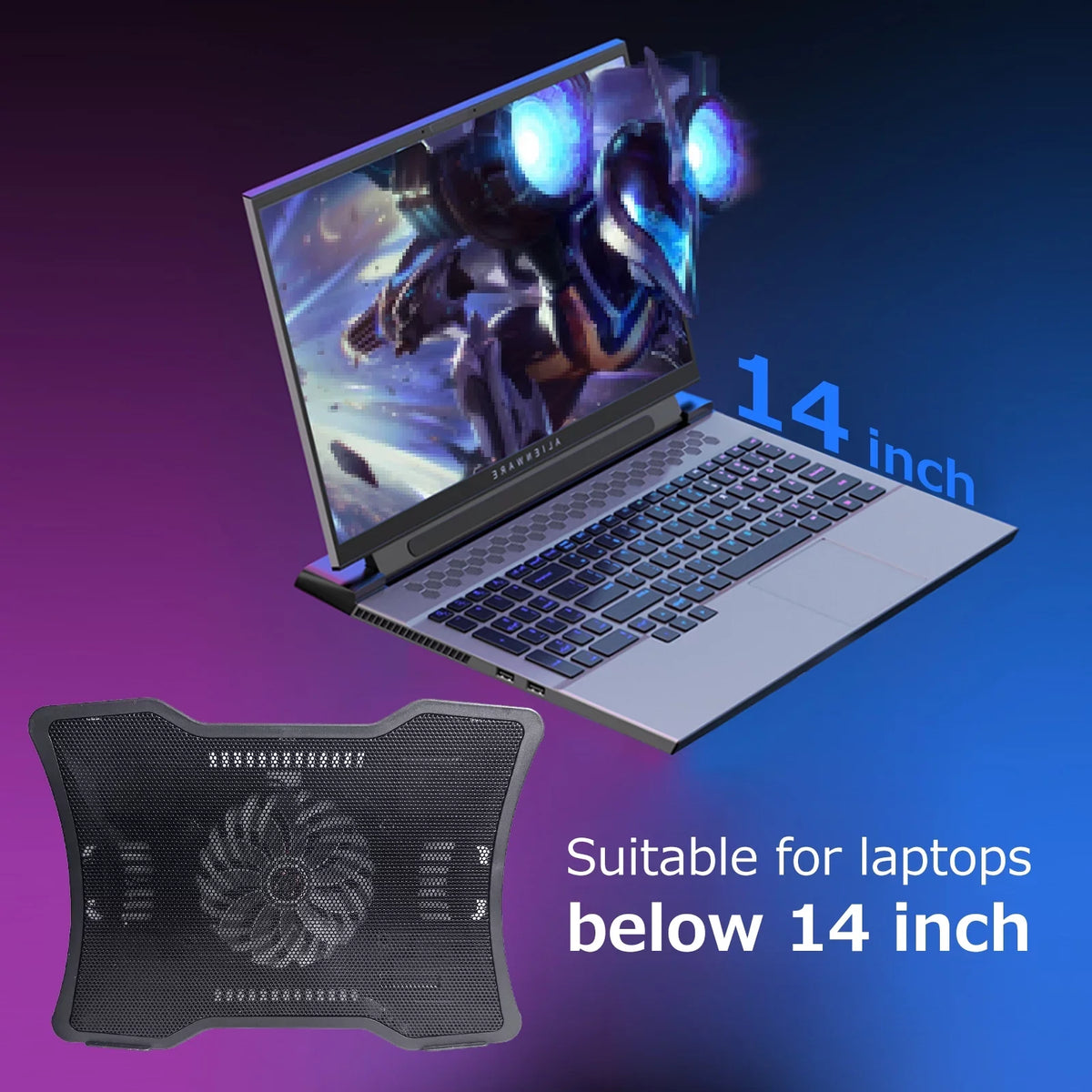 14 Noise USB Cooling Laptop Laptops Support Single Laptop Portable Fan Cooler Two inch Design Low Arealer Below Base Ports
