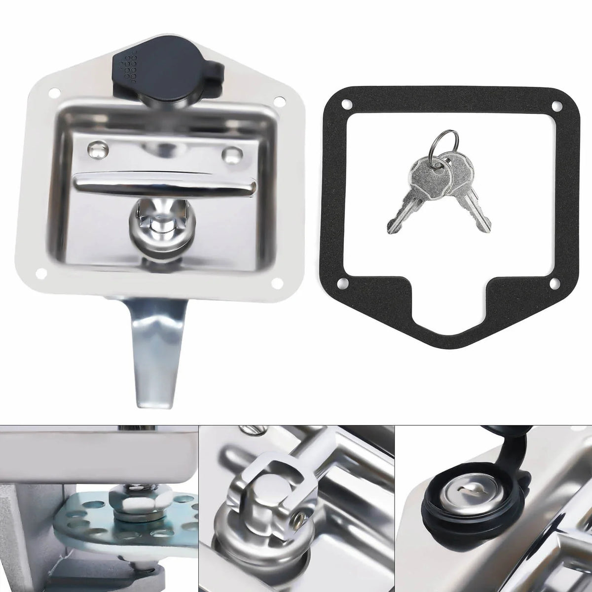 Tool Door Keys 6 of Folding w/ Lock 12 T-handle RV Set Latch Steel Box Stainless