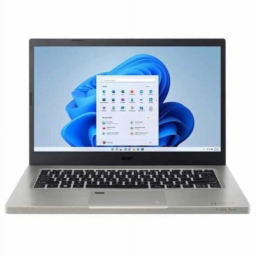 Windows 1.70GHz, Laptop, SSD, Backlit Aspire 1TB Reader, RAM Accessories Keyboard, Finger acer Print Vero i7-1255U 1080p EVO Core 16GB Bluetooth, + Home, Webcam, FHD 11 LED-Backlit 14" Intel Gray